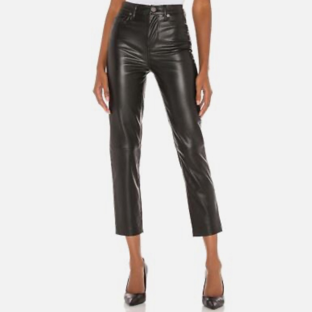 Blank NYC Black Faux Leather Pants- The Baxter
